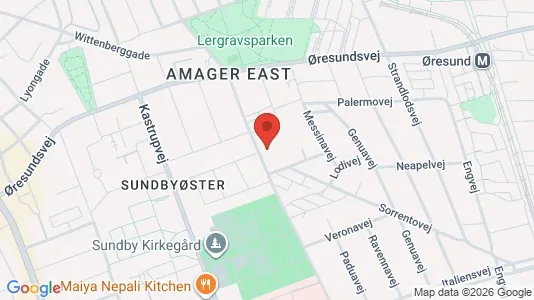 Andelsboliger til salg i København S - kort over placeringen