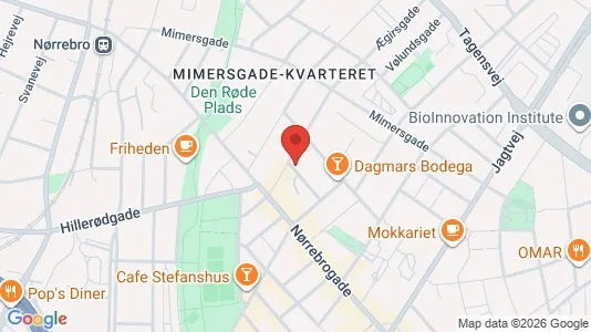 Andelsboliger til salg i Nørrebro - kort over placeringen