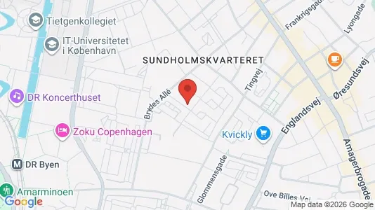 Andelsboliger til salg i København S - kort over placeringen