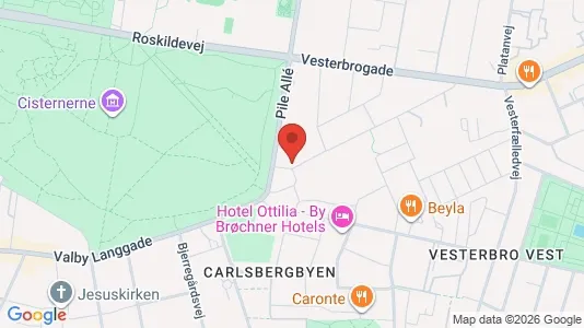 Andelsboliger til salg i Frederiksberg - kort over placeringen