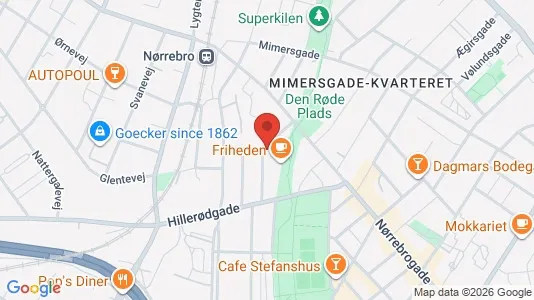Andelsboliger til salg i Nørrebro - kort over placeringen