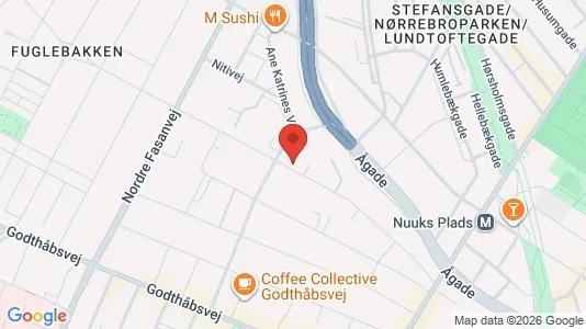 Andelsboliger til salg i Frederiksberg - kort over placeringen