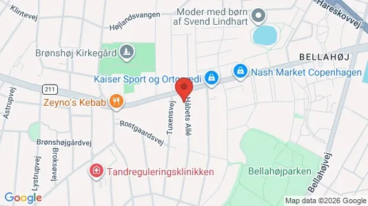 Andelsboliger til salg i Brønshøj - kort over placeringen