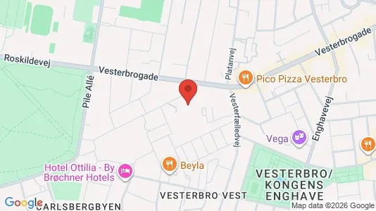 Andelsboliger til salg i Vesterbro - kort over placeringen