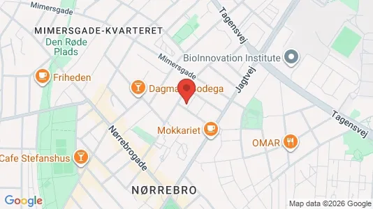 Andelsboliger til salg i Nørrebro - kort over placeringen