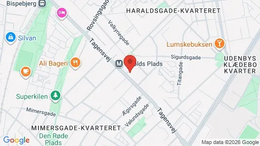 Andelsboliger til salg i Nørrebro - kort over placeringen