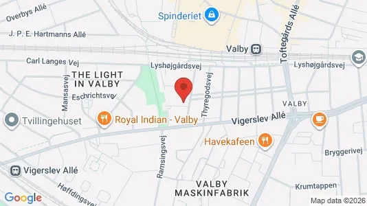Andelsboliger til salg i Valby - kort over placeringen