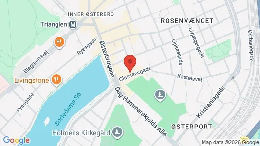 Andelsboliger til salg i Østerbro - kort over placeringen