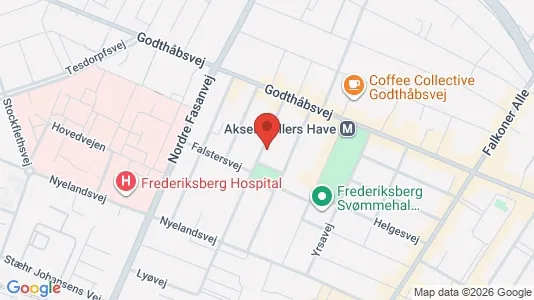 Andelsboliger til salg i Frederiksberg - kort over placeringen