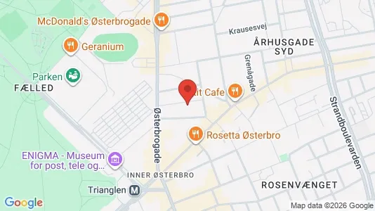 Andelsboliger til salg i Østerbro - kort over placeringen