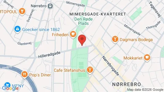 Andelsboliger til salg i Nørrebro - kort over placeringen