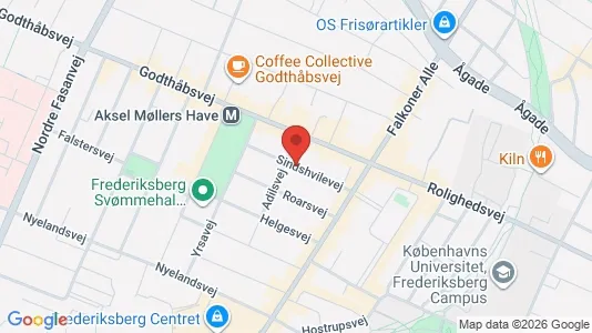 Andelsboliger til salg i Frederiksberg - kort over placeringen