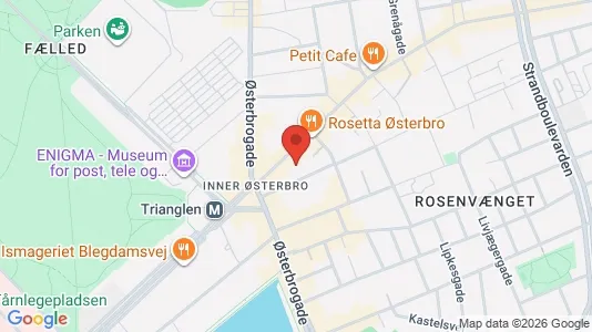 Andelsboliger til salg i Østerbro - kort over placeringen