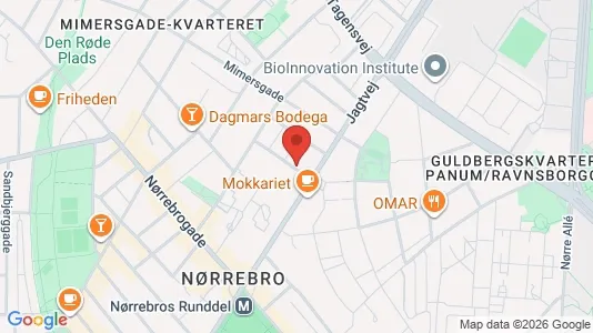Andelsboliger til salg i Nørrebro - kort over placeringen