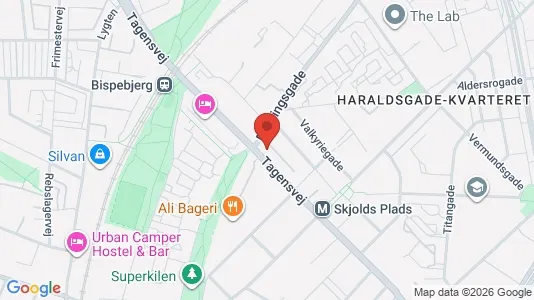 Andelsboliger til salg i Nørrebro - kort over placeringen