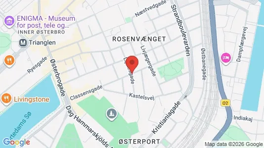Andelsboliger til salg i Østerbro - kort over placeringen