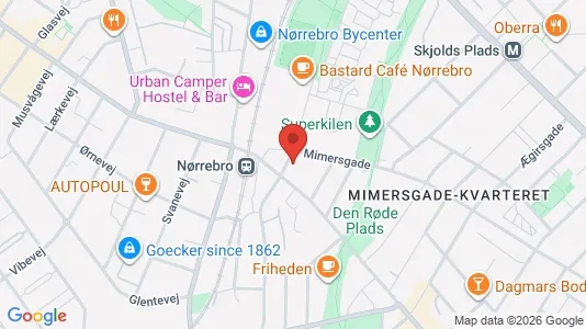 Andelsboliger til salg i Nørrebro - kort over placeringen