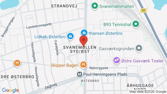 Andelsboliger til salg i Østerbro - kort over placeringen