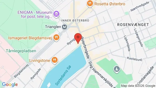 Andelsboliger til salg i Østerbro - kort over placeringen