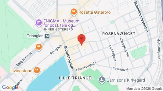 Andelsboliger til salg i Østerbro - kort over placeringen