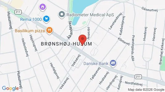 Andelsboliger til salg i Brønshøj - kort over placeringen