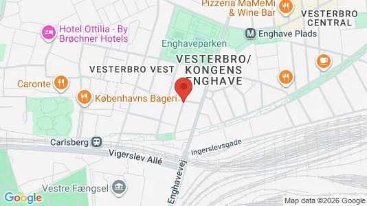 Andelsboliger til salg i Vesterbro - kort over placeringen