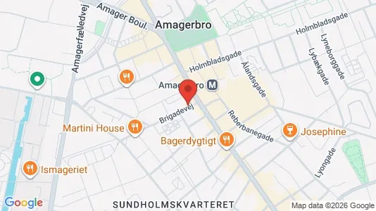 Andelsboliger til salg i København S - kort over placeringen