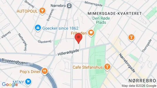 Andelsboliger til salg i Nørrebro - kort over placeringen