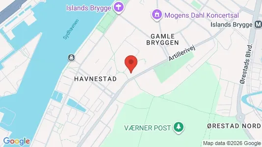Andelsboliger til salg i København S - kort over placeringen