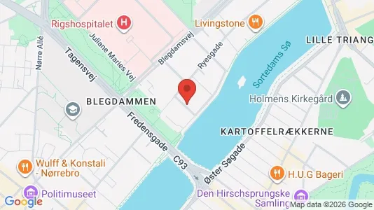 Andelsboliger til salg i Østerbro - kort over placeringen