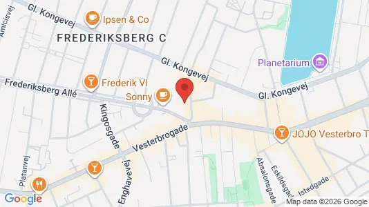 Andelsboliger til salg i Frederiksberg C - kort over placeringen