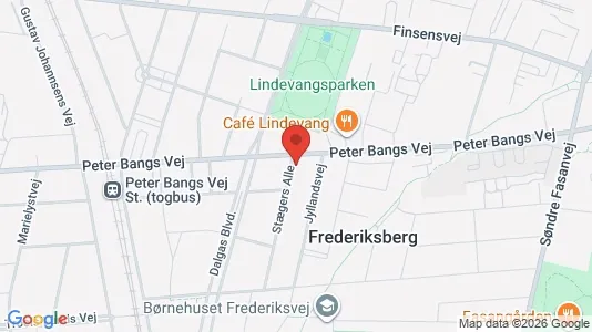 Andelsboliger til salg i Frederiksberg - kort over placeringen
