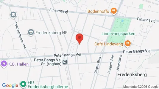 Andelsboliger til salg i Frederiksberg - kort over placeringen