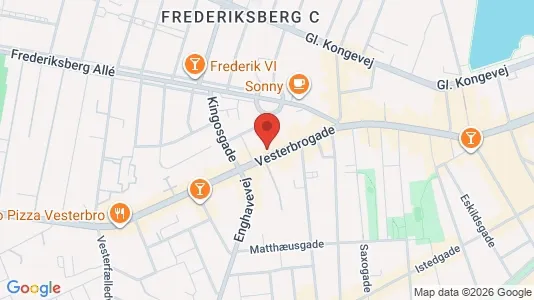 Andelsboliger til salg i Vesterbro - kort over placeringen