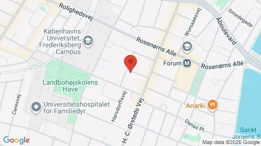 Andelsboliger til salg i Frederiksberg C - kort over placeringen