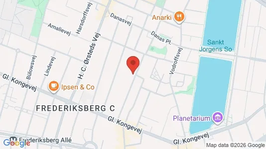 Andelsboliger til salg i Frederiksberg C - kort over placeringen