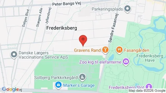 Andelsboliger til salg i Frederiksberg - kort over placeringen