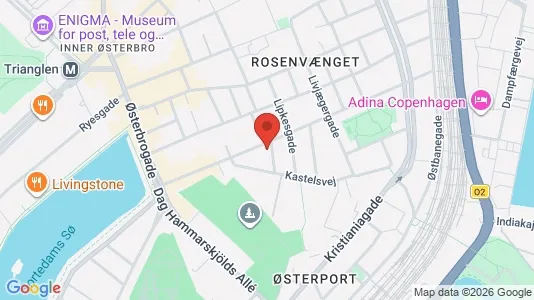 Andelsboliger til salg i Østerbro - kort over placeringen