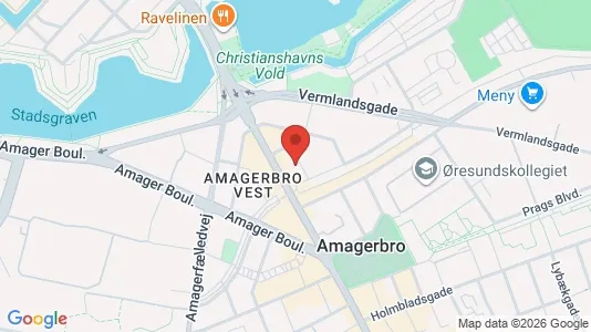 Andelsboliger til salg i København S - kort over placeringen