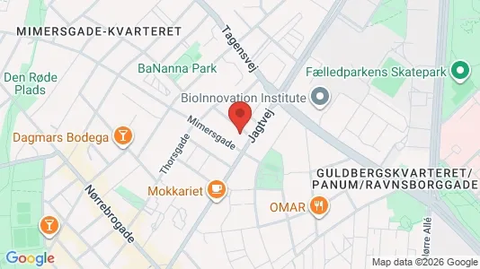 Andelsboliger til salg i Nørrebro - kort over placeringen