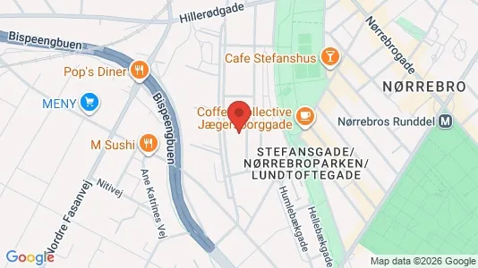 Andelsboliger til salg i Nørrebro - kort over placeringen