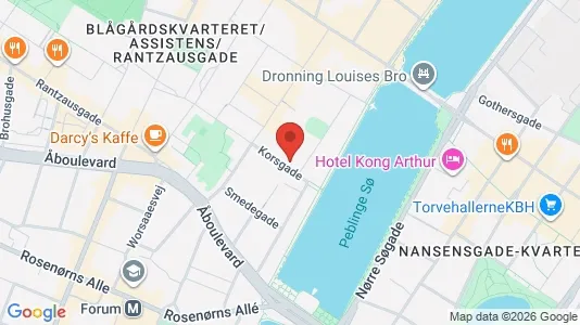 Andelsboliger til salg i Nørrebro - kort over placeringen