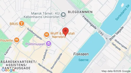 Andelsboliger til salg i Nørrebro - kort over placeringen