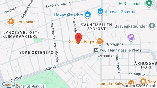 Andelsboliger til salg i Østerbro - kort over placeringen