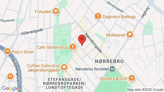 Andelsboliger til salg i Nørrebro - kort over placeringen