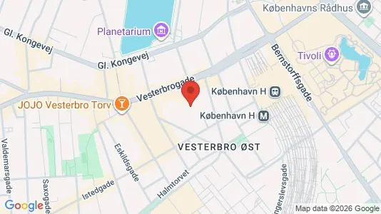 Andelsboliger til salg i Vesterbro - kort over placeringen