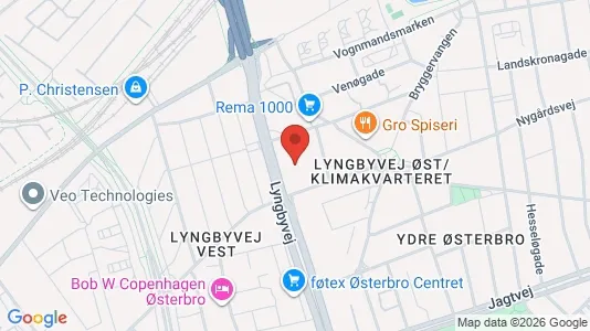 Andelsboliger til salg i Østerbro - kort over placeringen