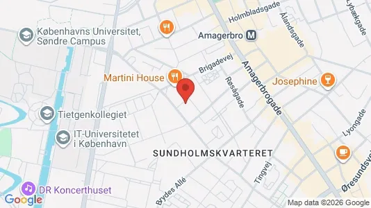 Andelsboliger til salg i København S - kort over placeringen
