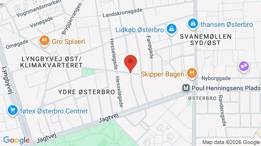 Andelsboliger til salg i Østerbro - kort over placeringen