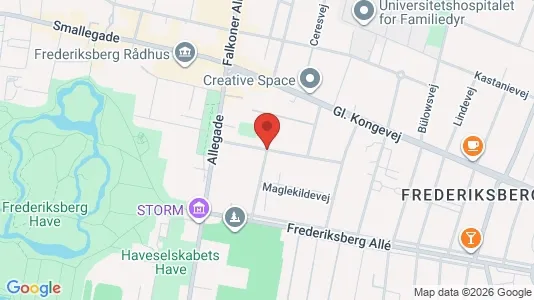 Andelsboliger til salg i Frederiksberg C - kort over placeringen